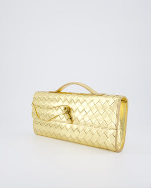 Bottega Veneta Gold Andiamo Intrecciato Leather Clutch Bag RRP £2,850