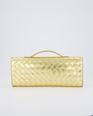 Bottega Veneta Gold Andiamo Intrecciato Leather Clutch Bag RRP £2,850