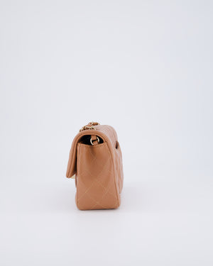 *HOT* Chanel Caramel Mini Rectangular Bag in Lambskin Leather with Champagne Gold Hardware