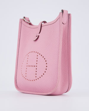 Hermès Mini Evelyne 16 Amazone Bag in Mauve Sylvestre Clemence Leather with Palladium Hardware