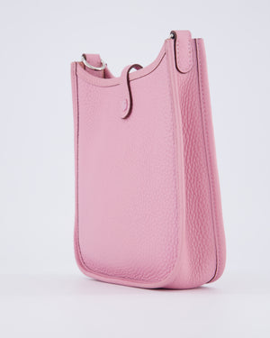 Hermès Mini Evelyne 16 Amazone Bag in Mauve Sylvestre Clemence Leather with Palladium Hardware
