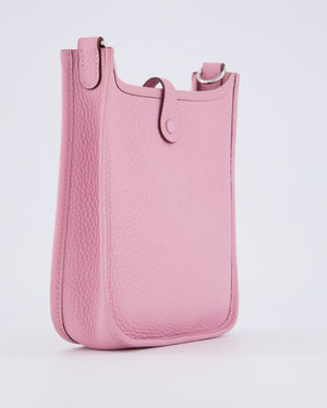 Hermès Mini Evelyne 16 Amazone Bag in Mauve Sylvestre Clemence Leather with Palladium Hardware