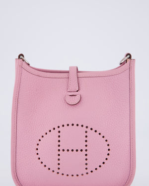 Hermès Mini Evelyne 16 Amazone Bag in Mauve Sylvestre Clemence Leather with Palladium Hardware
