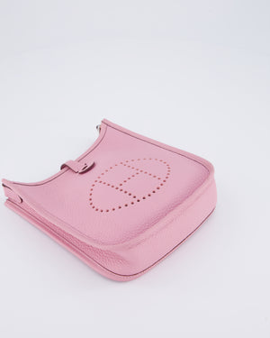 Hermès Mini Evelyne 16 Amazone Bag in Mauve Sylvestre Clemence Leather with Palladium Hardware