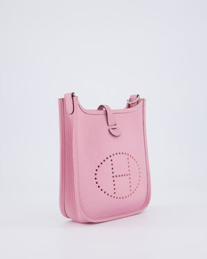 Hermès Mini Evelyne 16 Amazone Bag in Mauve Sylvestre Clemence Leather with Palladium Hardware