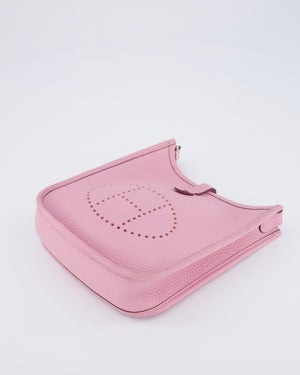 Hermès Mini Evelyne 16 Amazone Bag in Mauve Sylvestre Clemence Leather with Palladium Hardware