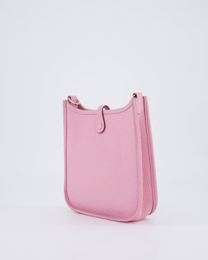 Hermès Mini Evelyne 16 Amazone Bag in Mauve Sylvestre Clemence Leather with Palladium Hardware