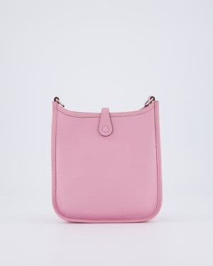 Hermès Mini Evelyne 16 Amazone Bag in Mauve Sylvestre Clemence Leather with Palladium Hardware