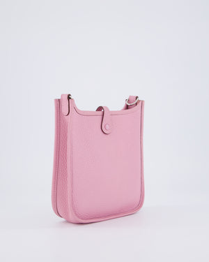 Hermès Mini Evelyne 16 Amazone Bag in Mauve Sylvestre Clemence Leather with Palladium Hardware