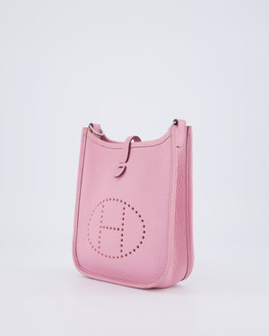 Hermès Mini Evelyne 16 Amazone Bag in Mauve Sylvestre Clemence Leather with Palladium Hardware