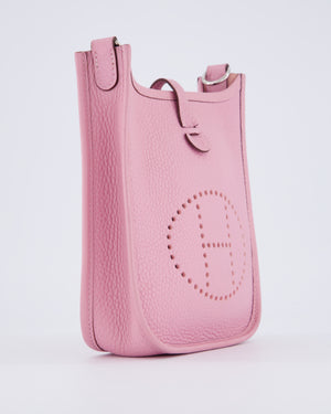 Hermès Mini Evelyne 16 Amazone Bag in Mauve Sylvestre Clemence Leather with Palladium Hardware