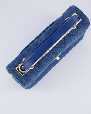 Chanel Small Denim Quilted Trendy Bag with Champagne Gold Hardware
