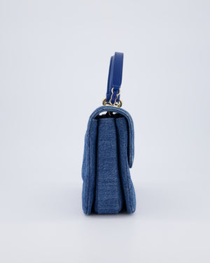 Chanel Small Denim Quilted Trendy Bag with Champagne Gold Hardware