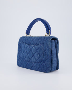 Chanel Small Denim Quilted Trendy Bag with Champagne Gold Hardware