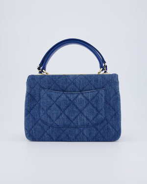 Chanel Small Denim Quilted Trendy Bag with Champagne Gold Hardware