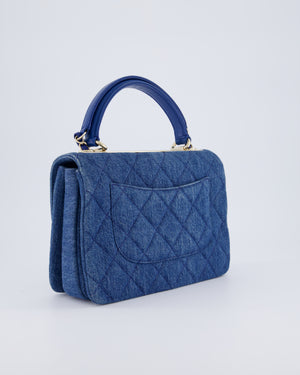 Chanel Small Denim Quilted Trendy Bag with Champagne Gold Hardware