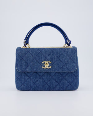 Chanel Small Denim Quilted Trendy Bag with Champagne Gold Hardware