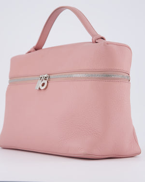 Loro Piana Pink Extra Pocket L27 Pouch Bag Grained Calfskin Leather with Silver Hardware