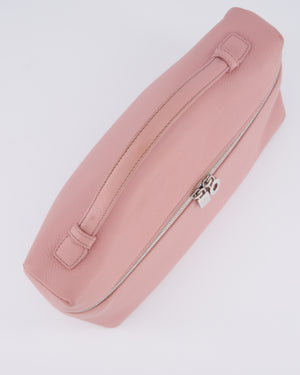 Loro Piana Pink Extra Pocket L27 Pouch Bag Grained Calfskin Leather with Silver Hardware