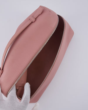 Loro Piana Pink Extra Pocket L27 Pouch Bag Grained Calfskin Leather with Silver Hardware