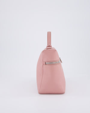 Loro Piana Pink Extra Pocket L27 Pouch Bag Grained Calfskin Leather with Silver Hardware