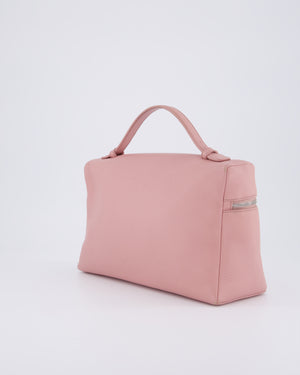 Loro Piana Pink Extra Pocket L27 Pouch Bag Grained Calfskin Leather with Silver Hardware