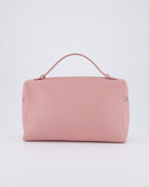 Loro Piana Pink Extra Pocket L27 Pouch Bag Grained Calfskin Leather with Silver Hardware