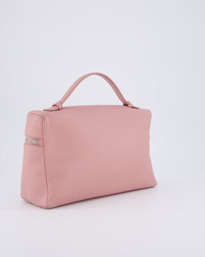 Loro Piana Pink Extra Pocket L27 Pouch Bag Grained Calfskin Leather with Silver Hardware