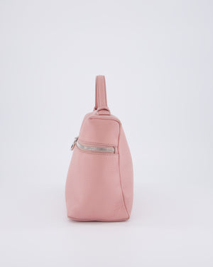 Loro Piana Pink Extra Pocket L27 Pouch Bag Grained Calfskin Leather with Silver Hardware