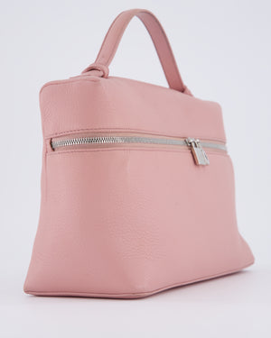 Loro Piana Pink Extra Pocket L27 Pouch Bag Grained Calfskin Leather with Silver Hardware