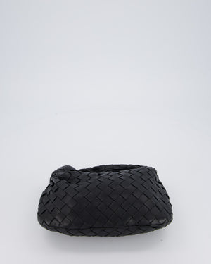 Bottega Veneta Black Mini Jodie Bag in Intrecciato Calfskin Leather with Gold Hardware