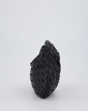 Bottega Veneta Black Mini Jodie Bag in Intrecciato Calfskin Leather with Gold Hardware