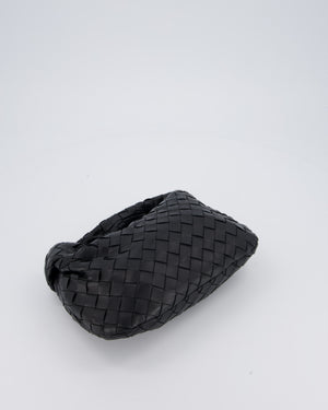 Bottega Veneta Black Mini Jodie Bag in Intrecciato Calfskin Leather with Gold Hardware