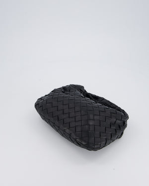 Bottega Veneta Black Mini Jodie Bag in Intrecciato Calfskin Leather with Gold Hardware