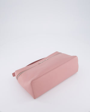 Loro Piana Pink Extra Pocket L27 Pouch Bag Grained Calfskin Leather with Silver Hardware