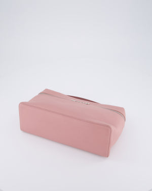 Loro Piana Pink Extra Pocket L27 Pouch Bag Grained Calfskin Leather with Silver Hardware