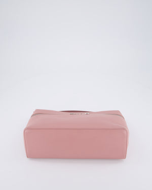 Loro Piana Pink Extra Pocket L27 Pouch Bag Grained Calfskin Leather with Silver Hardware