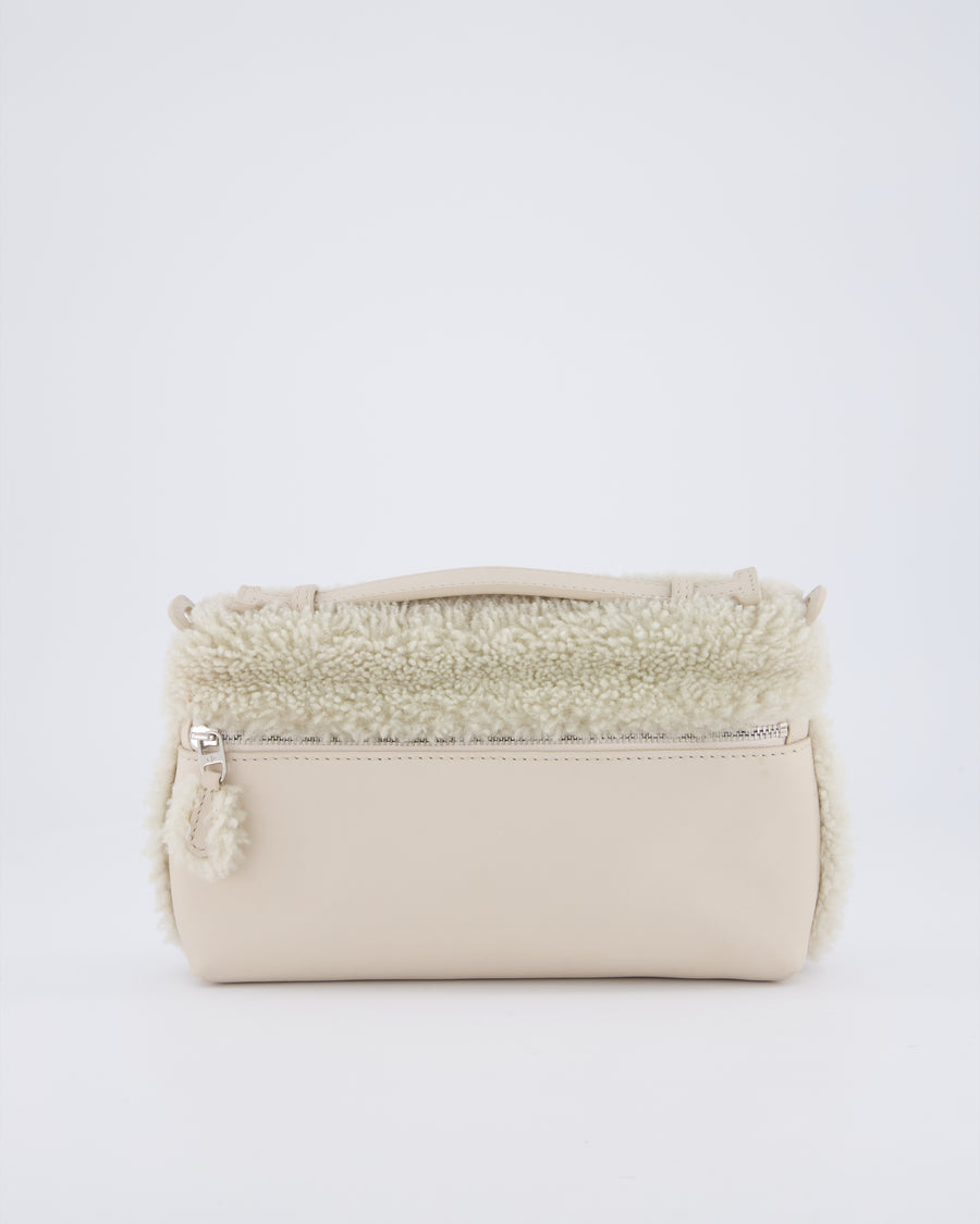 Loro Piana Beige Leather and Shearling L19 Cross Body Bag