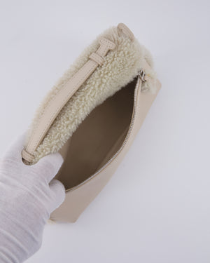 Loro Piana Beige Leather and Shearling L19 Cross Body Bag