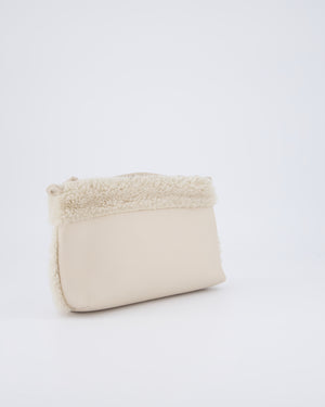 Loro Piana Beige Leather and Shearling L19 Cross Body Bag