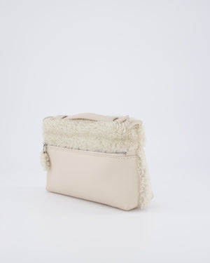 Loro Piana Beige Leather and Shearling L19 Cross Body Bag