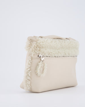Loro Piana Beige Leather and Shearling L19 Cross Body Bag