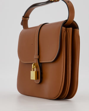Celine Brown Medium Tabou Crossbody Bag with Gold Celine Padlock Detail