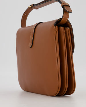 Celine Brown Medium Tabou Crossbody Bag with Gold Celine Padlock Detail