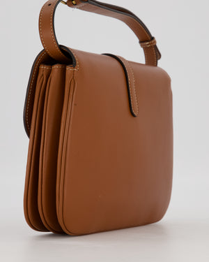 Celine Brown Medium Tabou Crossbody Bag with Gold Celine Padlock Detail