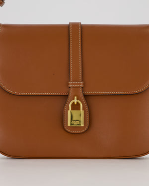 Celine Brown Medium Tabou Crossbody Bag with Gold Celine Padlock Detail