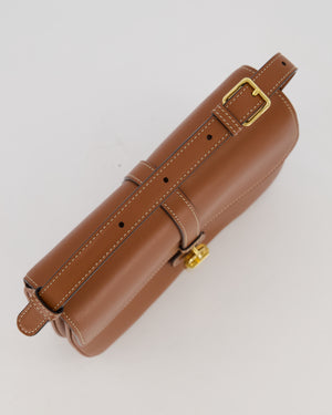 Celine Brown Medium Tabou Crossbody Bag with Gold Celine Padlock Detail