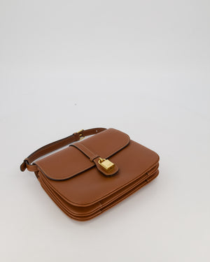 Celine Brown Medium Tabou Crossbody Bag with Gold Celine Padlock Detail