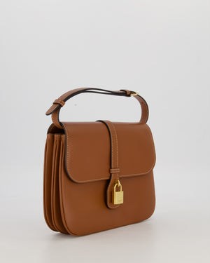 Celine Brown Medium Tabou Crossbody Bag with Gold Celine Padlock Detail