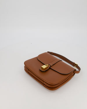Celine Brown Medium Tabou Crossbody Bag with Gold Celine Padlock Detail